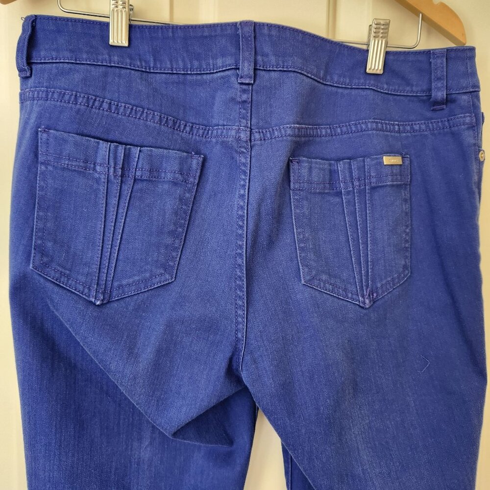 Chicos So Slimming Blue Mid-Rise Straight Leg Jeans Casual Pretty 1.5 Short - Picture 5 of 10